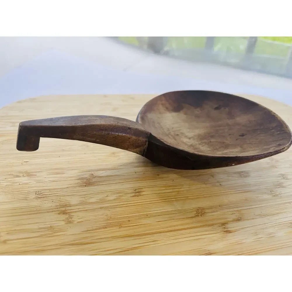 Antique Hand Carved Wood Butter Paddle Dough Scoop Primitive Farmhouse Kitchen